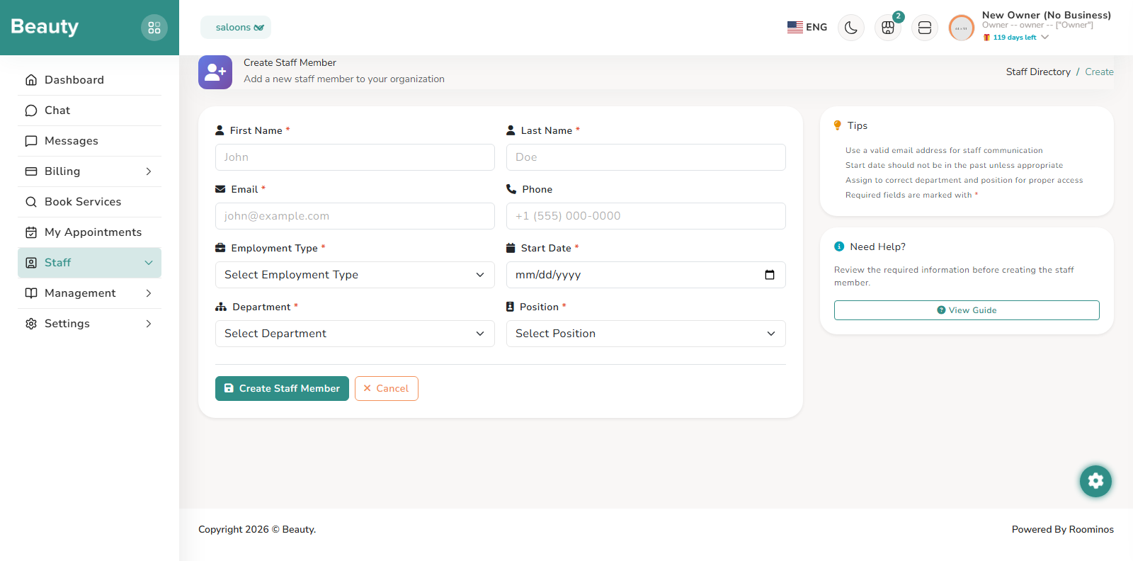 Staff / Team Members screenshot 3